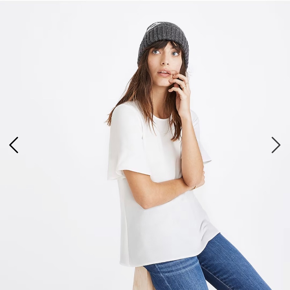 Madewell Flare Hem Blouse EUC
